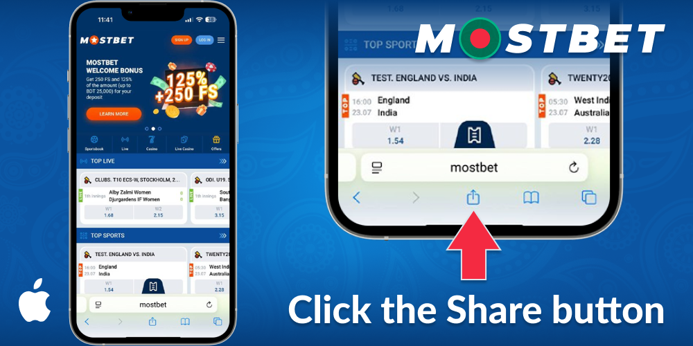 Click the Mostbet Bangladesh button