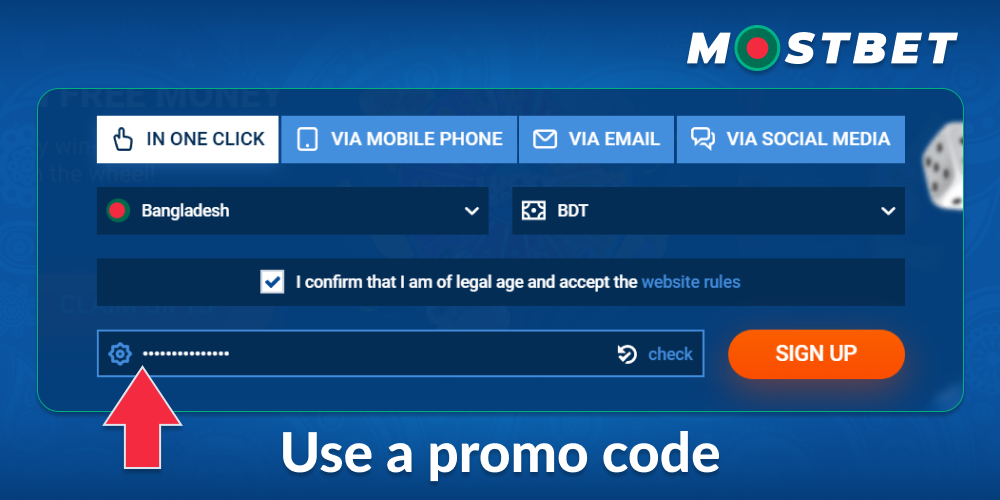 Enter a Promo Code at Mostbet Bangladesh